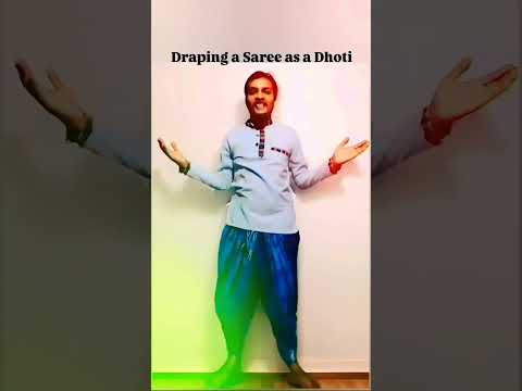 Draping a Saree as a dhoti | Dhoti Drape #dhotikurta #saree #drapingdhoti