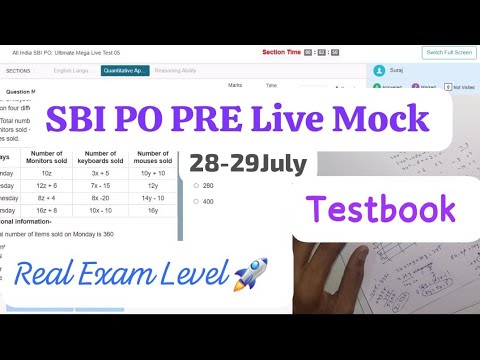 🎯Testbook SBI PO pre Live Mock test 📚✍️28-29 July | Share your Score 📝👆| How to attempt mock test 🗒