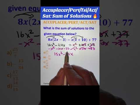 Accuplacer/Digital Sat: Math Hack Sum of Solutions. #maths #digitalsatmath #mathstricks