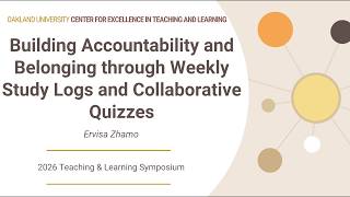 Building Accountability and Belonging through Weekly Study Logs and Collaborative Quizzes