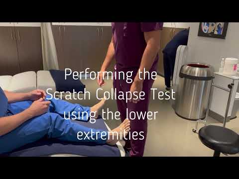 Scratch Collapse Test using the lower extremities.