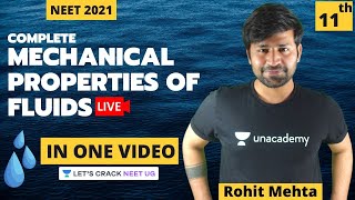 Complete Mechanical Properties of Fluids | NEET 2021 | Rohit Mehta