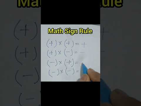 Basic Math Rules For Plus Minus | rules of positive and negative signs in math #shortvideos #viral