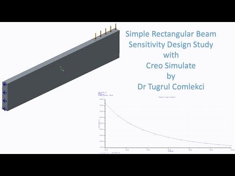 Creo Simulate design sensitivity study for rectangular beam