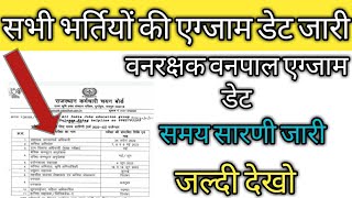राजस्थान की भर्तियों की एग्जाम डेट जारी || vanrakshak Manipal exam date ||