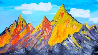 Acrilic Painting  🎨 HIMALAYAS 🎨| How to Draw | Magic Paintings | Relaxing Music