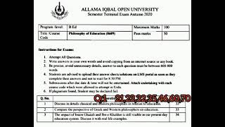 AIOU 8609 solved STE paper with answers