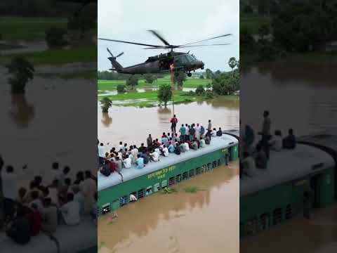 "Rescue Peoples in Train Journey."#yt #ytshorts #traininflood #villagerlifestyle #poorpeople