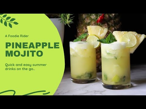 Pineapple Mojito Non Alcoholic Recipe | Pineapple Mocktail Recipe | Virgin Pineapple Mojito Recipe