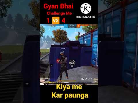 Gyan Bhai challenge me 1 🆚  4  !!! kiya me kar paunga?? 🤔 #gyangaming #shorts #youtube #ytshort