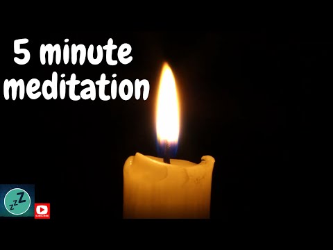 5 MINUTE MEDITATION - Reduce Anxiety - LIGHTED CANDLE with Relaxing Music