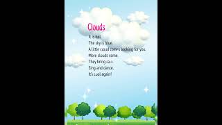 poems for kids clouds  | english poem | english mein poem | english mein kavita #shorts #ytshorts