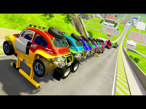 HT Gameplay # 36 | Truck & Cars vs High Speed Jumps & Numerous Potholes Speed Bumps Road Giant Bulge