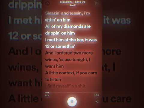 Escapism - RAYE sped up #lyrics #spotify #raye  #escapism #trending