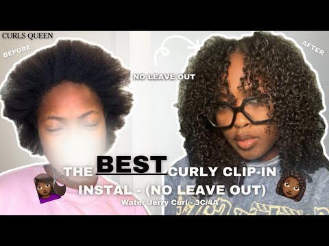 BEST No-Leave-Out Curly Clip-Ins | CURLS QUEEN Water Jerry Curl (3C/4A)| tutorial + Instal + review