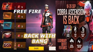 COBRA BUNDLE RETURN FREE FIRE | COBRA ACENSION IS BACK | COBRA RAGE BUNDLE FREE FIRE |