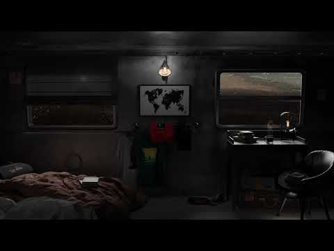 Relaxing Train Journey | Ambient Rain | Soothing Jazz Music Ambience | 4K