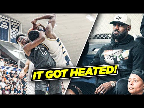 LeBron & Bronny James Watch Bryce James HEATED Matchup Against #1 Ranked PG!