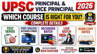 UPSC Principal & Vice Principal Course 2026 | Live vs Recorded vs Test Series Vs Post Specific