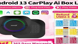 2025 NEW CarPlay AI Box LED Android 13 SM6115 8-Core CPU 5G WiFi BT GPS For Netflix Wirele