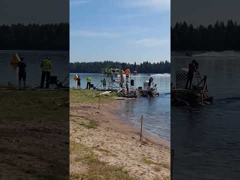 SNOWSCOOTER RACE ON THE LAKE Metsähirvas first race. #automobile#shorts #nature #virslshorts