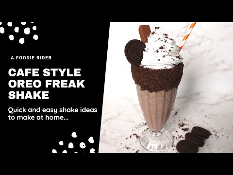 How to make Cafe Style Oreo Freak Shake at home | Oreo Shake with vanilla ice cream