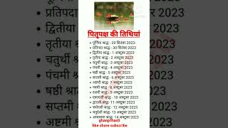 PitruPaksha2023 सर्वपितृ अमावस्या 2023में पितृपक्ष कब से कबतक#shorts#pitrupaksha2023#ytshorts