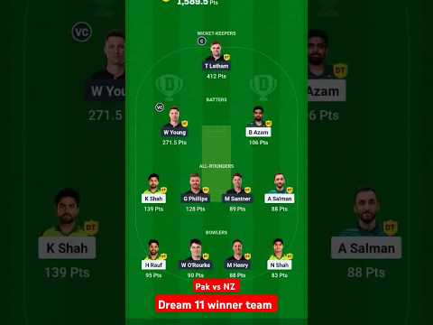 🏆 PAK vs NZ 🏆 || dream 11 winner team #dream11 #cricket #pakvsnz