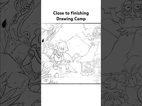 INKING CHARACTERS AND BACKGROUNDS 🖼️ #art #characterdesign #inking #sketch #hype