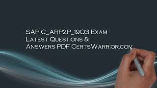 C_ARP2P_19Q3 - SAP Certified #Application Associate #C_ARP2P_19Q3 Study #Material 2019