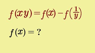 f(xy) = f(x) - f(1/y) | Find  f(x)