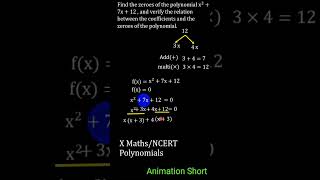 #10nthpolynomials  #zeroofpolynomial  #shortsfeed #shorts #shortvideo #10maths#factorisation