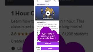 1 Hour CSS Course For Free  #udemyfree #technology #udemy #reactnative #css #bitcoin #android