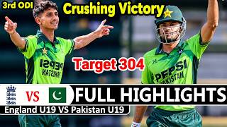 Pakistan U19 VS England U19 3rd Odi Match Full Highlights 2026 - PAK VS ENG