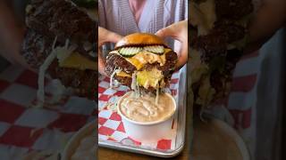 One of the BEST CHEESEBURGERS in all of NJ! The SCHMACC BURGER from Tony Beef! 🍔 WOW! #DEVOURPOWER