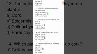 Class 9th Science Ch-6 Tissue most important MCQs questions for exam #studywithashish #mcq