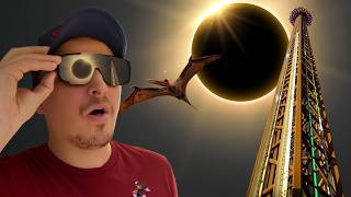 😎I watched the Eclipse from a DROP TOWER! (It was INCREDIBLE)