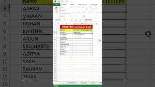 PROPER Function in Excel #viralvideo #ytshorts #excel #howto #learnexcel #excelshorts #exceltips #yt