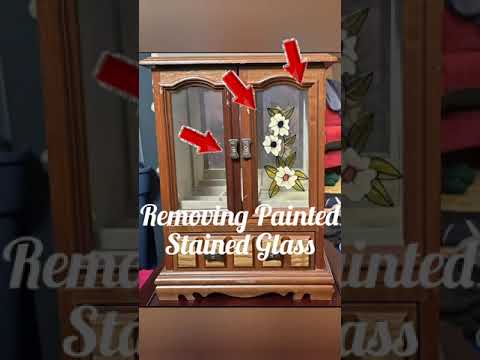 Mismatched doors on a jewelry box? 🤔 Removing OLD faux stained glass#jewelrybox #jewelryboxmakeover