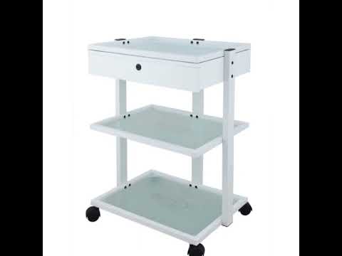 Lockable 4 drawer Hair salon trolley designed by Precision Metal Works