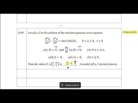 GATE 2023 Mathematics , Partial Differential  Equation