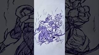 Goku VS Cooler Speed drawing ☠️ Stick-Man 😳#shorts #anime #drawing #goku #dragonball