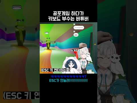 공포게임 하다가 키보드 부수는 버튜버
