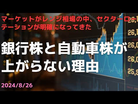 マーケットがレンジ相場の中、セクターローテーションが明確になってきた　　　　　　銀行株と自動車株が上がらない理由