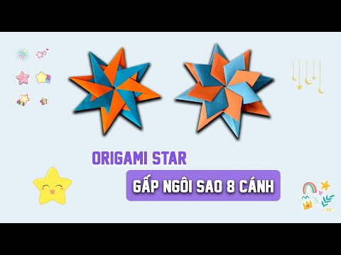 EASY DIY || Hướng dẫn gấp ngôi sao 8 cánh bằng giấy/ORIGAMI STAR