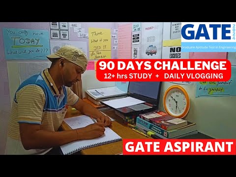 i take a challenge of 90 days to study for GATE 2024 || Gate aspirants life || Gate 2024 aspirant