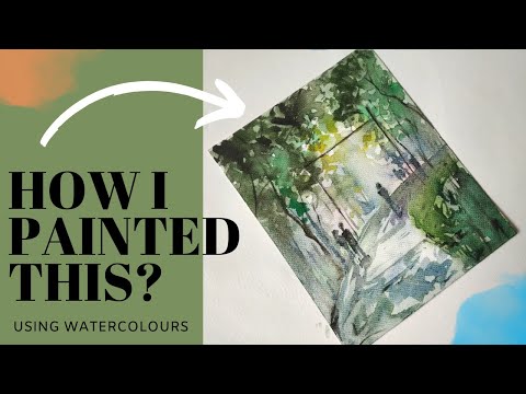 HOW TO PAINT landscape painting USING WATERCOLOURS#watercolours #landscape #watercolour