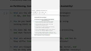 🔥 5 Advanced SQL Interview Questions on Partitioning, Concurrency, Parallelism & High Availability!