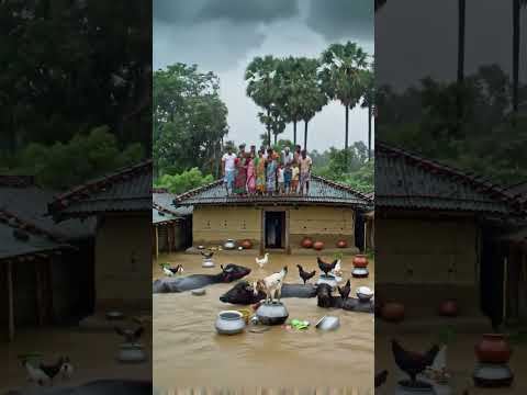 Flood in Punjab Village #seelab #floodinpakistan #rainflood #thunderstorm #punjab #pakistan #plzsub