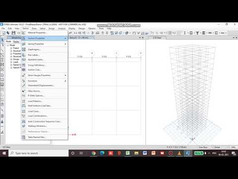 ETABS Tut. Pt.2 - Wind Analysis - Grid System, adding material and section properties, auto select